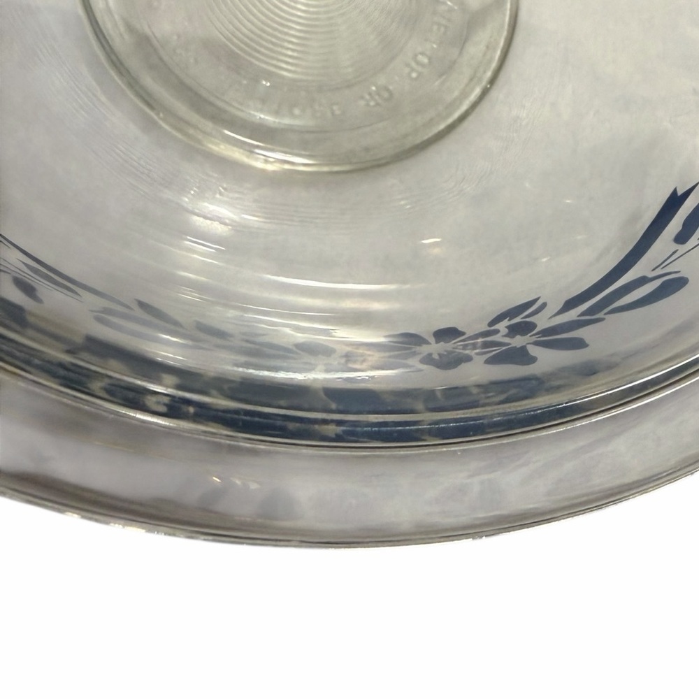 Pyrex Blue Floral Ribbon Vintage 1980’s Clear Mixing  Bowl #323 1.5 L - Picture 2 of 4
